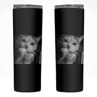 Smoking Cat Y2K Skinny Tumbler Vintage Grunge Cat Edgy Retro 90s Streetwear - Wonder Print Shop