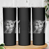 Smoking Cat Y2K Skinny Tumbler Vintage Grunge Cat Edgy Retro 90s Streetwear - Wonder Print Shop