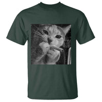 Smoking Cat Y2K T Shirt Vintage Grunge Cat Edgy Retro 90s Streetwear - undefined