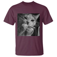 Smoking Cat Y2K T Shirt Vintage Grunge Cat Edgy Retro 90s Streetwear - undefined