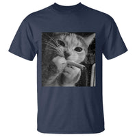 Smoking Cat Y2K T Shirt Vintage Grunge Cat Edgy Retro 90s Streetwear - undefined