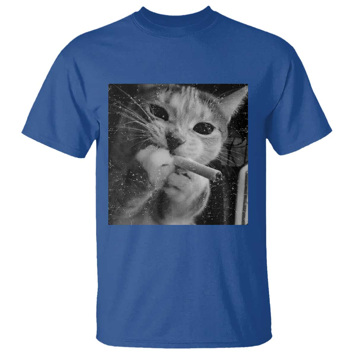 Smoking Cat Y2K T Shirt Vintage Grunge Cat Edgy Retro 90s Streetwear - undefined