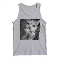 Smoking Cat Y2K Tank Top Vintage Grunge Cat Edgy Retro 90s Streetwear - Wonder Print Shop