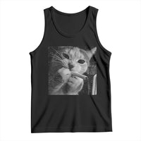 Smoking Cat Y2K Tank Top Vintage Grunge Cat Edgy Retro 90s Streetwear - Wonder Print Shop
