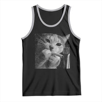 Smoking Cat Y2K Tank Top Vintage Grunge Cat Edgy Retro 90s Streetwear - Wonder Print Shop