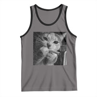 Smoking Cat Y2K Tank Top Vintage Grunge Cat Edgy Retro 90s Streetwear - Wonder Print Shop