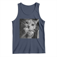 Smoking Cat Y2K Tank Top Vintage Grunge Cat Edgy Retro 90s Streetwear - Wonder Print Shop