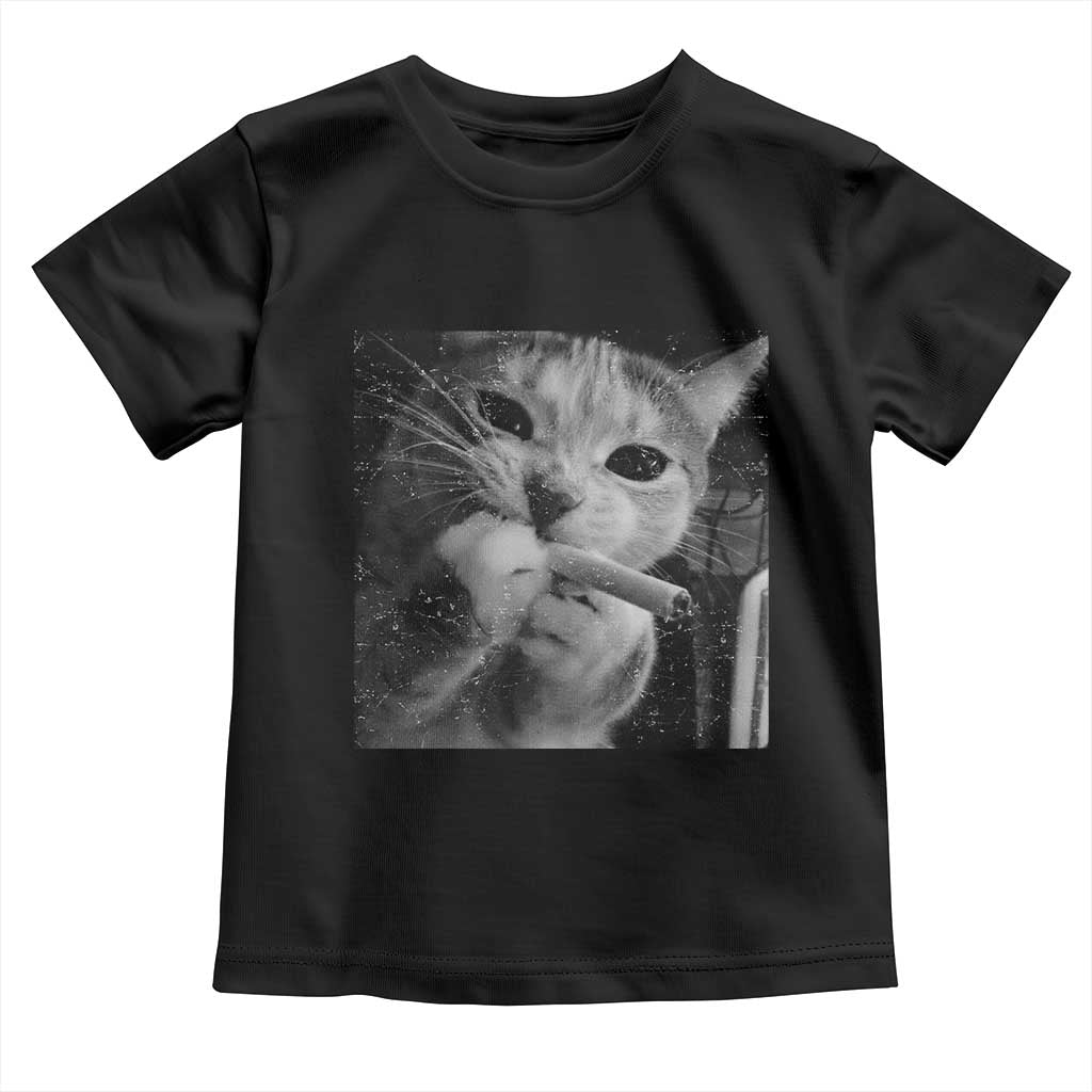 Smoking Cat Y2K Toddler T Shirt Vintage Grunge Cat Edgy Retro 90s Streetwear - Wonder Print Shop