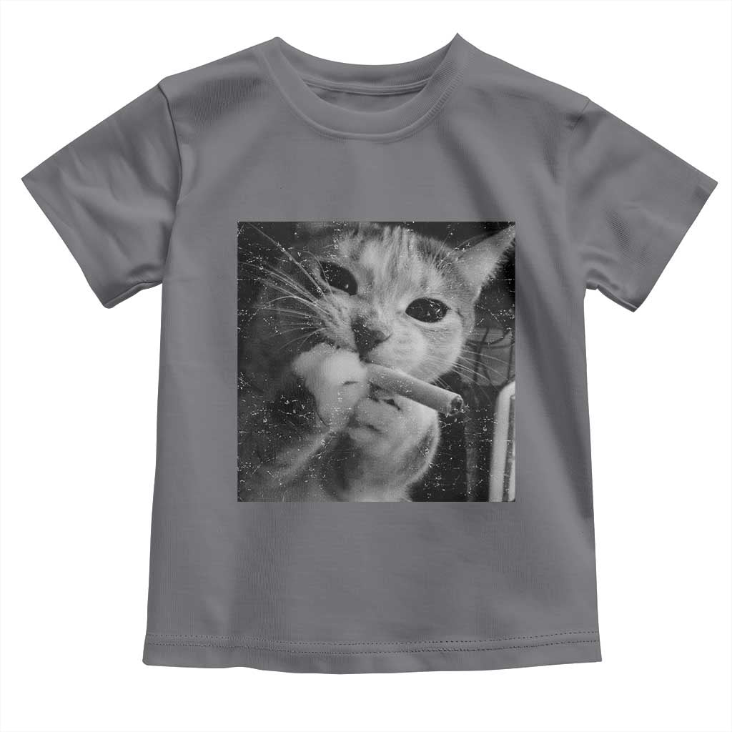 Smoking Cat Y2K Toddler T Shirt Vintage Grunge Cat Edgy Retro 90s Streetwear - Wonder Print Shop