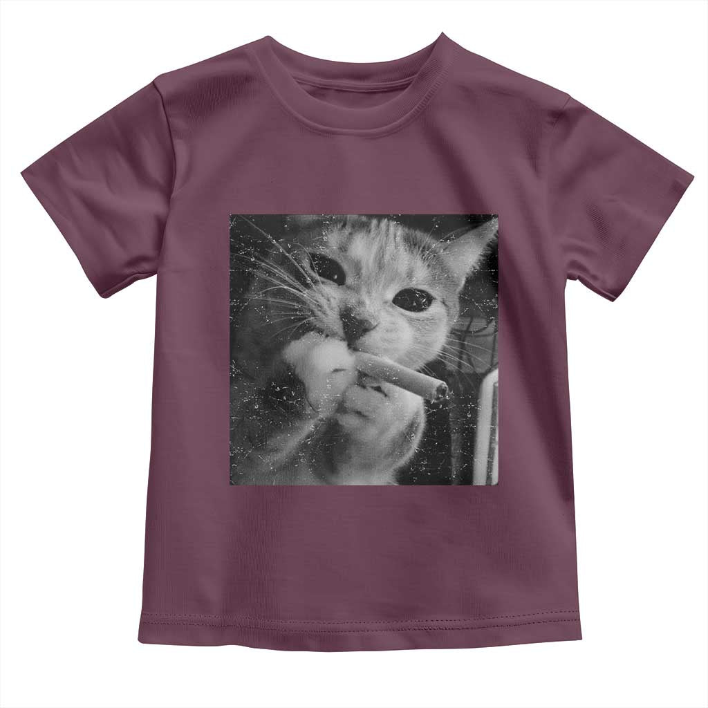 Smoking Cat Y2K Toddler T Shirt Vintage Grunge Cat Edgy Retro 90s Streetwear - Wonder Print Shop