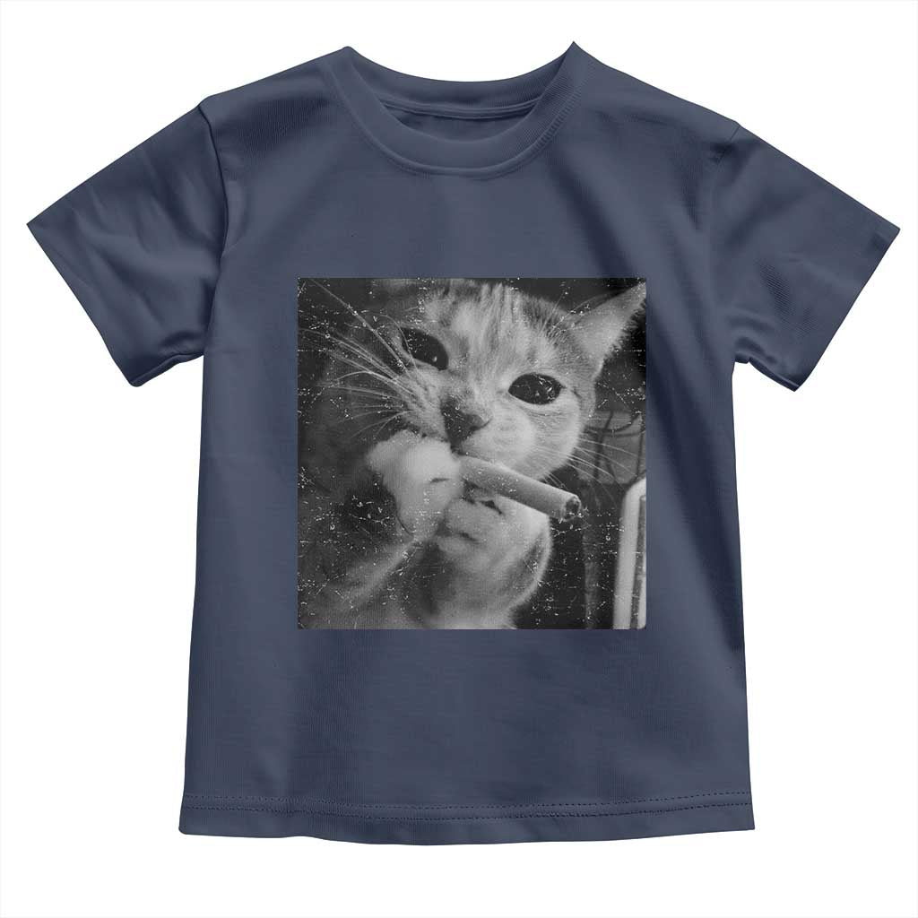 Smoking Cat Y2K Toddler T Shirt Vintage Grunge Cat Edgy Retro 90s Streetwear - Wonder Print Shop