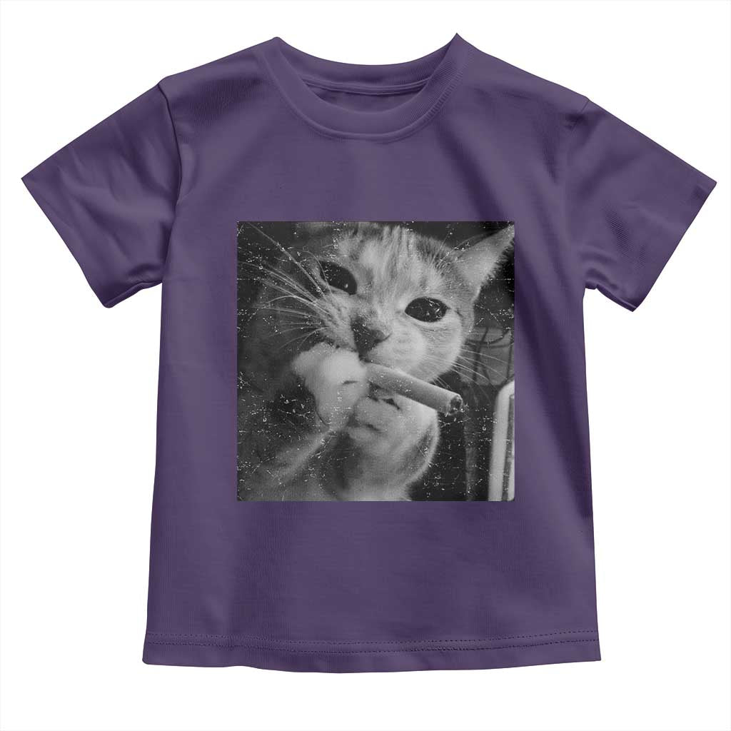 Smoking Cat Y2K Toddler T Shirt Vintage Grunge Cat Edgy Retro 90s Streetwear - Wonder Print Shop
