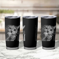 Smoking Cat Y2K Tumbler Cup Vintage Grunge Cat Edgy Retro 90s Streetwear - Wonder Print Shop