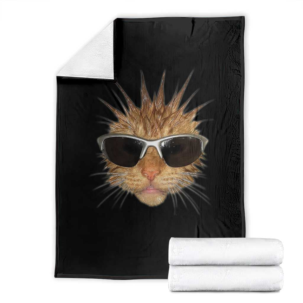 Funny Y2k Retro Cat Meme Throw Blanket Vintage Cat Edgy Retro 90s Streetwear - Wonder Print Shop