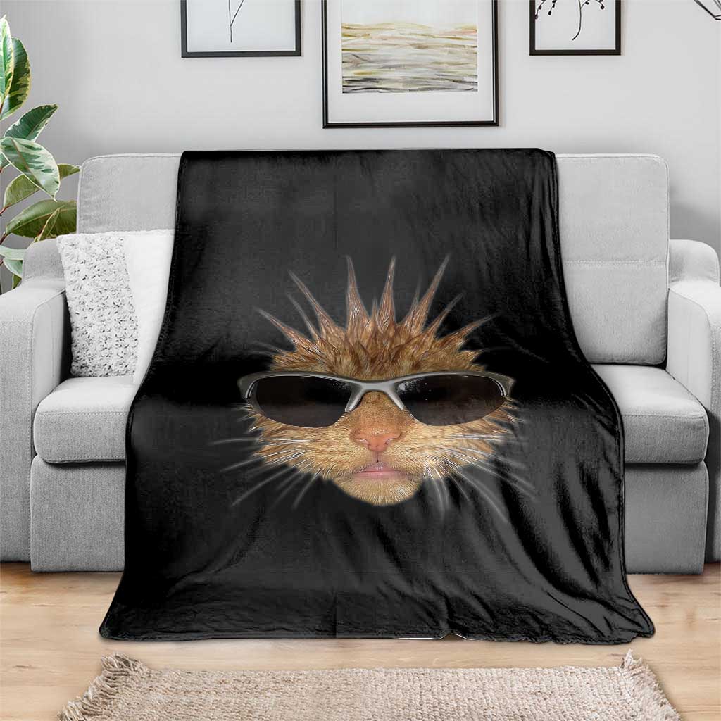Funny Y2k Retro Cat Meme Throw Blanket Vintage Cat Edgy Retro 90s Streetwear - Wonder Print Shop