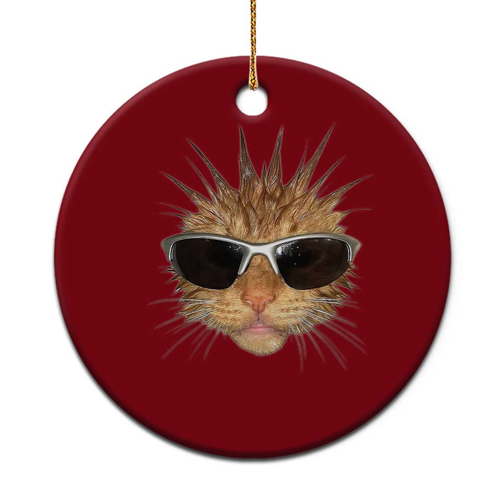 Funny Y2k Retro Cat Meme Ceramic Ornament Vintage Cat Edgy Retro 90s Streetwear - Wonder Print Shop