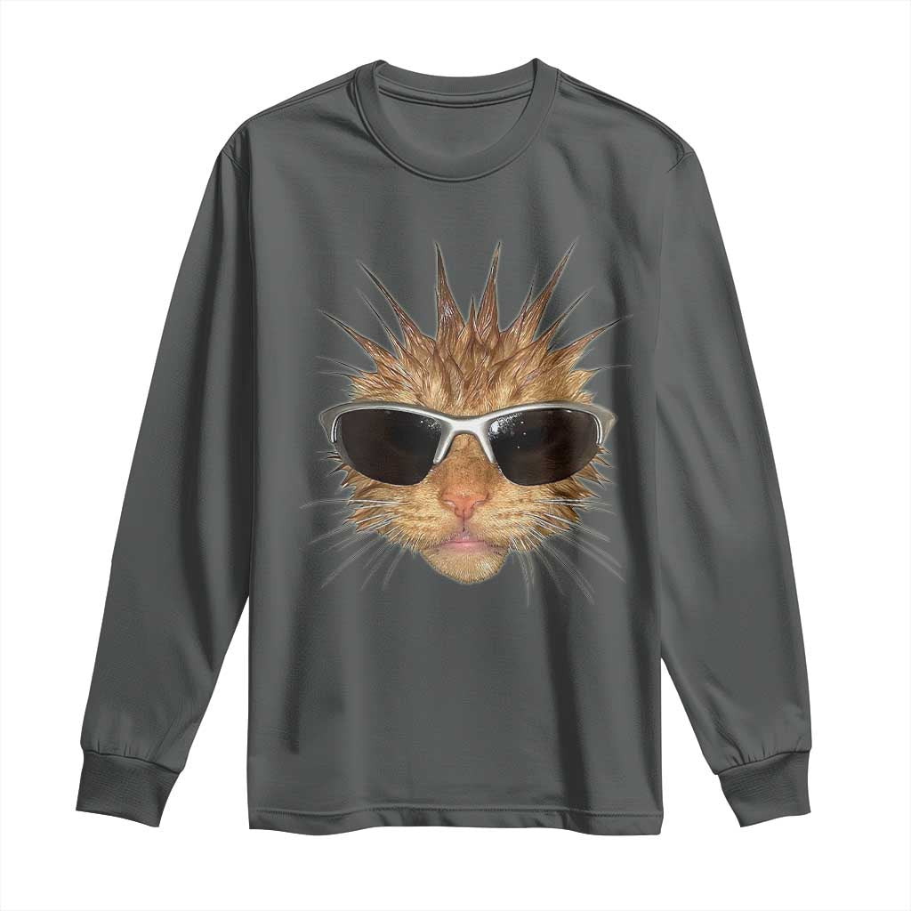 Funny Y2k Retro Cat Meme Long Sleeve Shirt Vintage Cat Edgy Retro 90s Streetwear - Wonder Print Shop