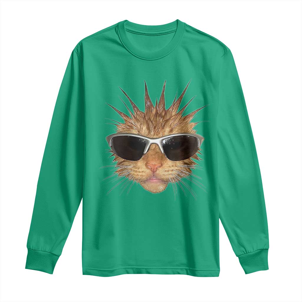 Funny Y2k Retro Cat Meme Long Sleeve Shirt Vintage Cat Edgy Retro 90s Streetwear - Wonder Print Shop