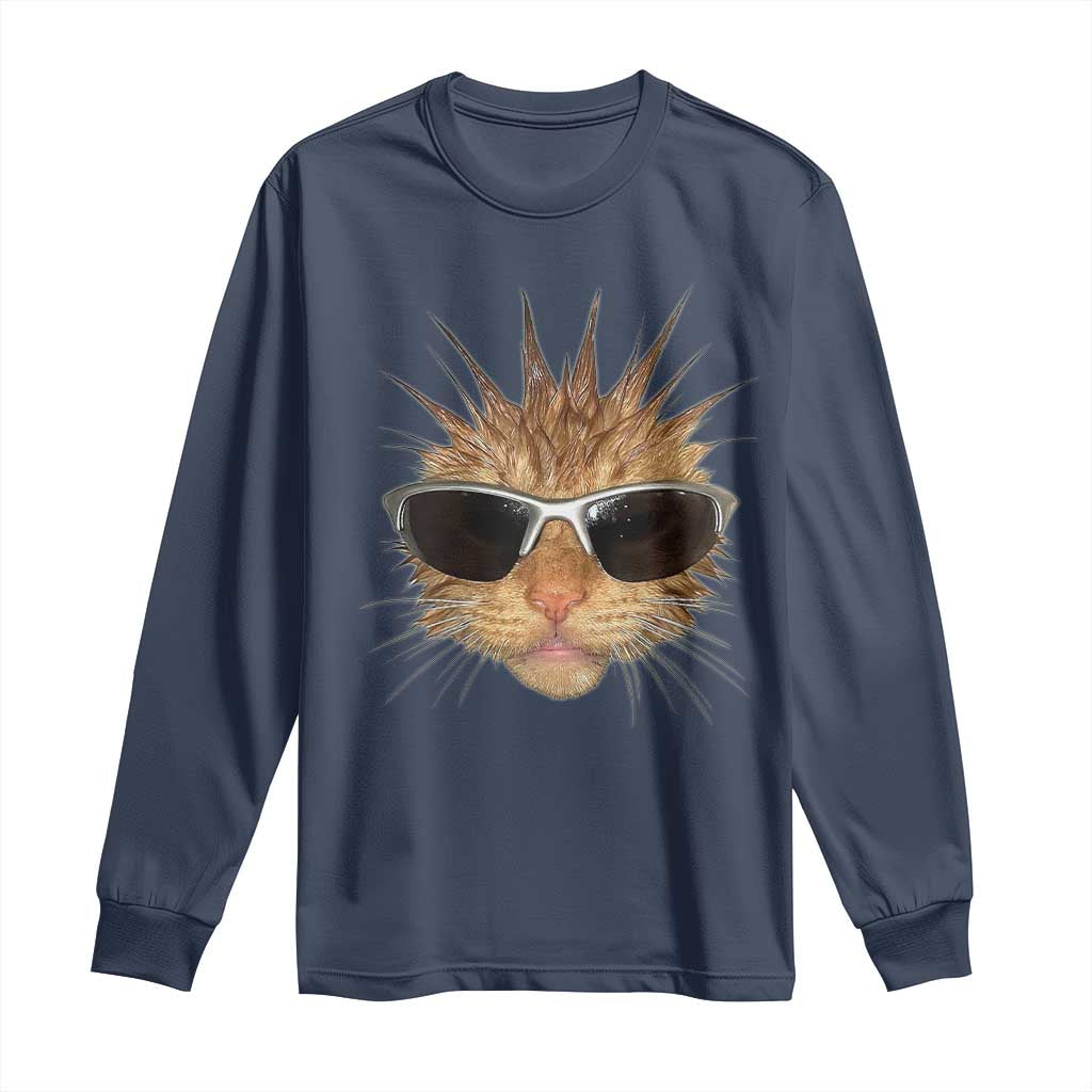 Funny Y2k Retro Cat Meme Long Sleeve Shirt Vintage Cat Edgy Retro 90s Streetwear - Wonder Print Shop