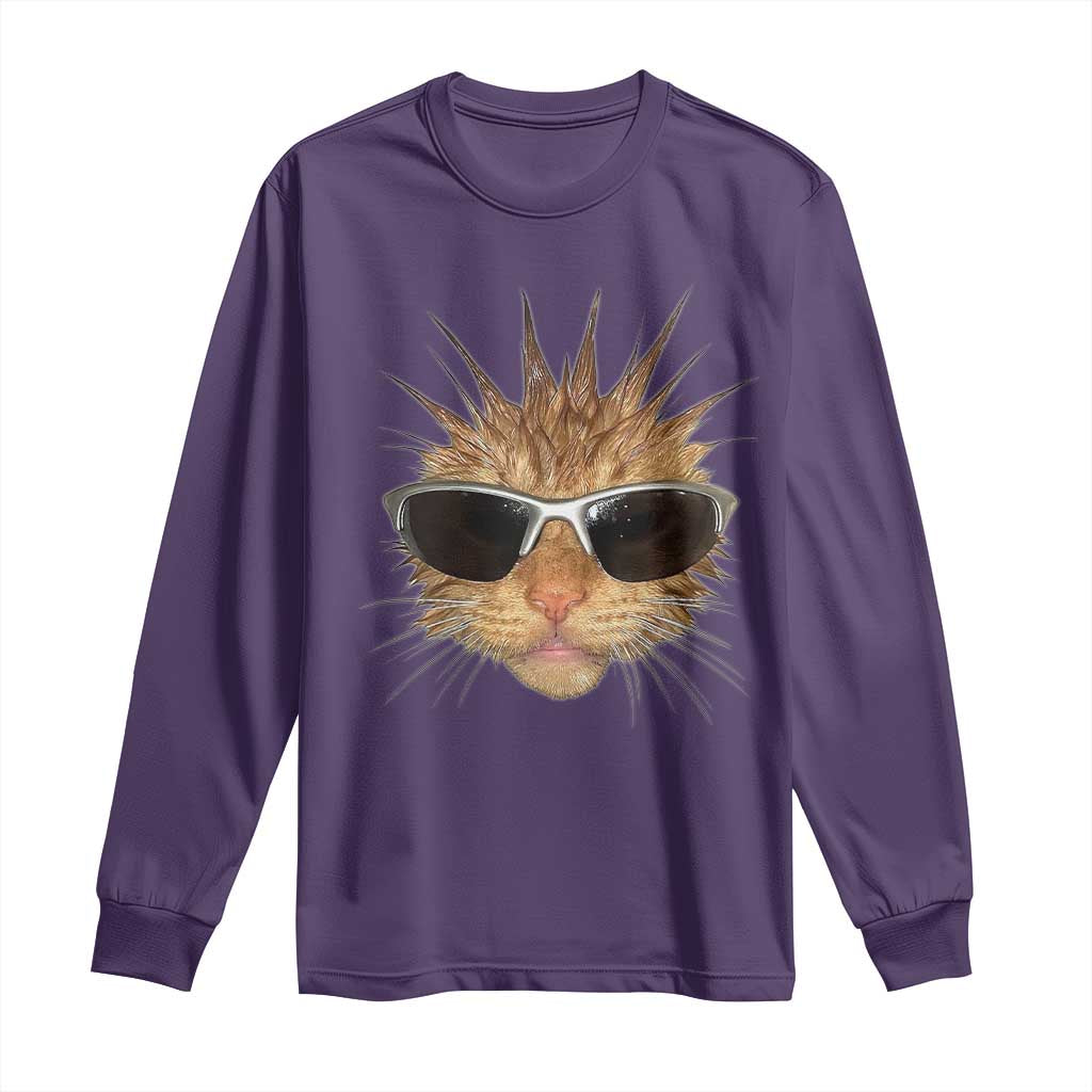 Funny Y2k Retro Cat Meme Long Sleeve Shirt Vintage Cat Edgy Retro 90s Streetwear - Wonder Print Shop
