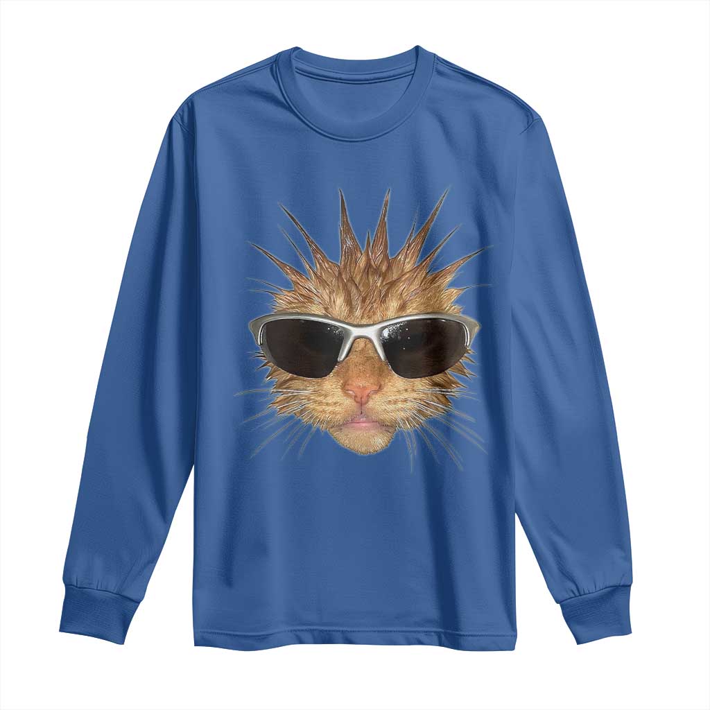 Funny Y2k Retro Cat Meme Long Sleeve Shirt Vintage Cat Edgy Retro 90s Streetwear - Wonder Print Shop