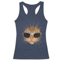 Funny Y2k Retro Cat Meme Racerback Tank Top Vintage Cat Edgy Retro 90s Streetwear - Wonder Print Shop
