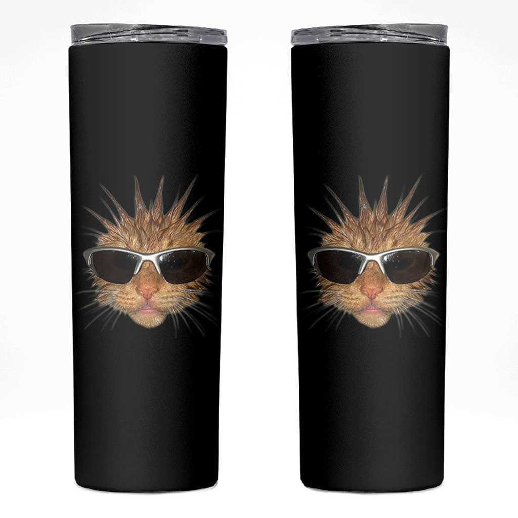 Funny Y2k Retro Cat Meme Skinny Tumbler Vintage Cat Edgy Retro 90s Streetwear - Wonder Print Shop