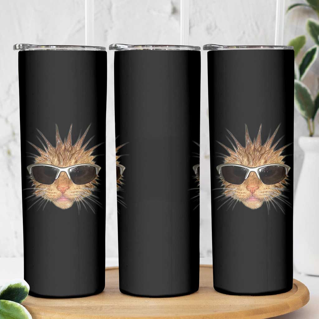 Funny Y2k Retro Cat Meme Skinny Tumbler Vintage Cat Edgy Retro 90s Streetwear - Wonder Print Shop