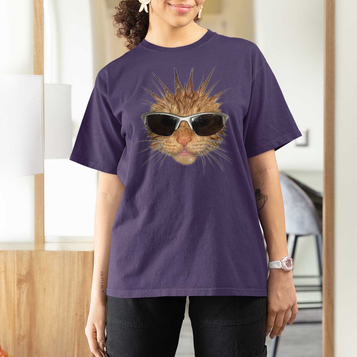 Funny Y2k Retro Cat Meme T Shirt For Women Vintage Cat Edgy Retro 90s Streetwear - Wonder Print Shop