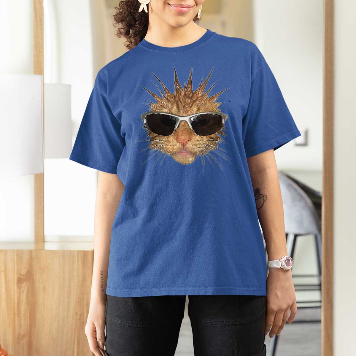 Funny Y2k Retro Cat Meme T Shirt For Women Vintage Cat Edgy Retro 90s Streetwear - Wonder Print Shop
