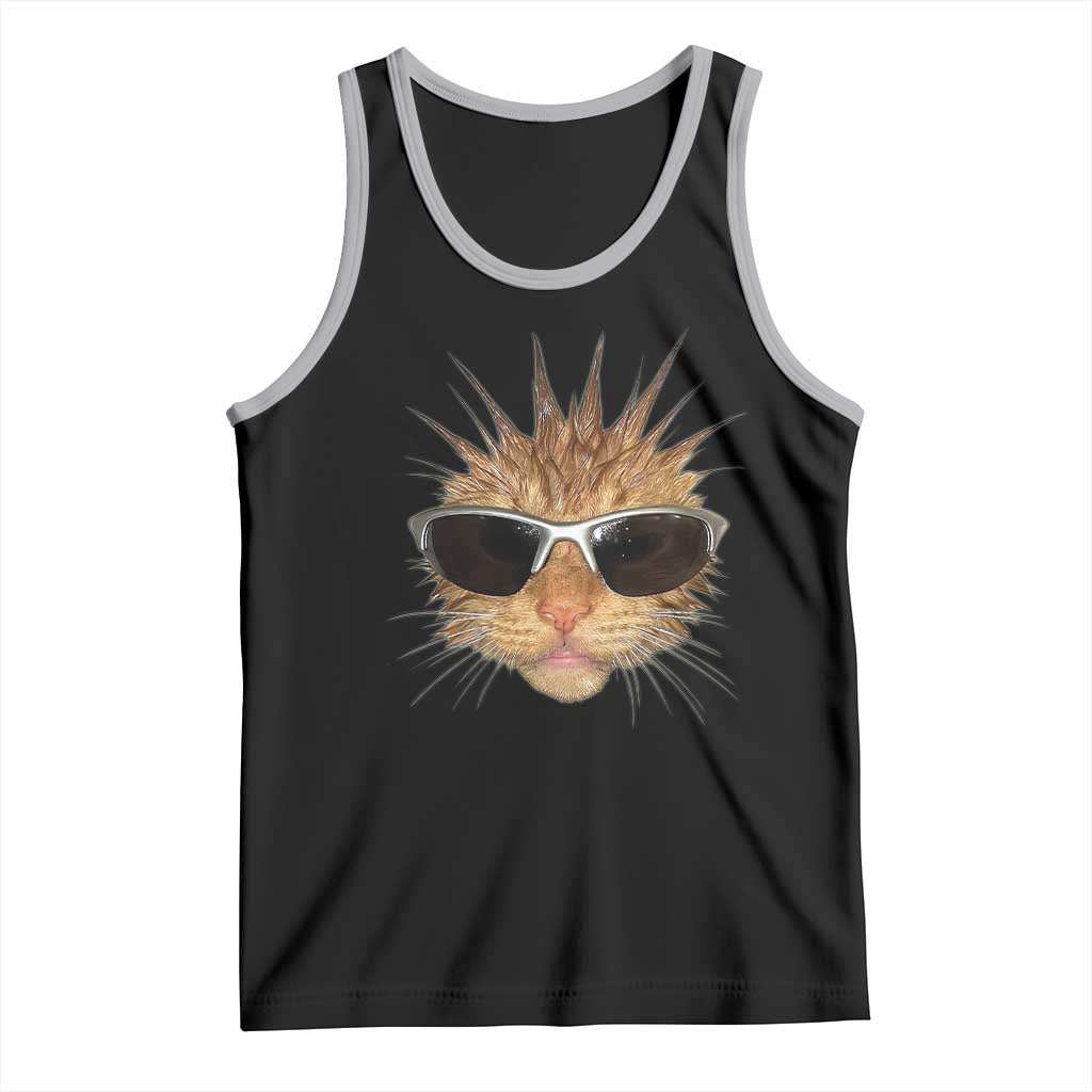 Funny Y2k Retro Cat Meme Tank Top Vintage Cat Edgy Retro 90s Streetwear - Wonder Print Shop