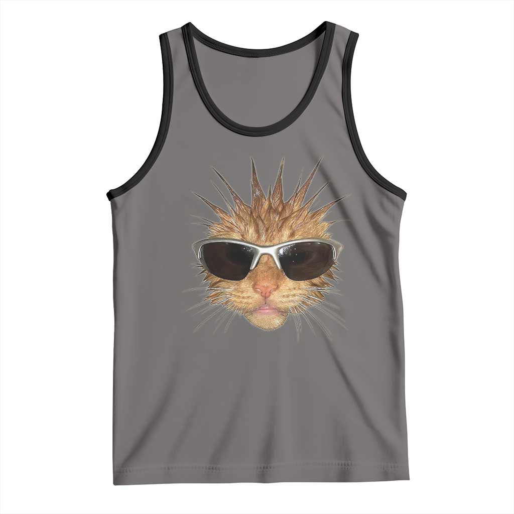 Funny Y2k Retro Cat Meme Tank Top Vintage Cat Edgy Retro 90s Streetwear - Wonder Print Shop