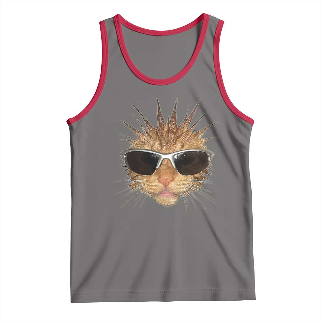 Funny Y2k Retro Cat Meme Tank Top Vintage Cat Edgy Retro 90s Streetwear - Wonder Print Shop