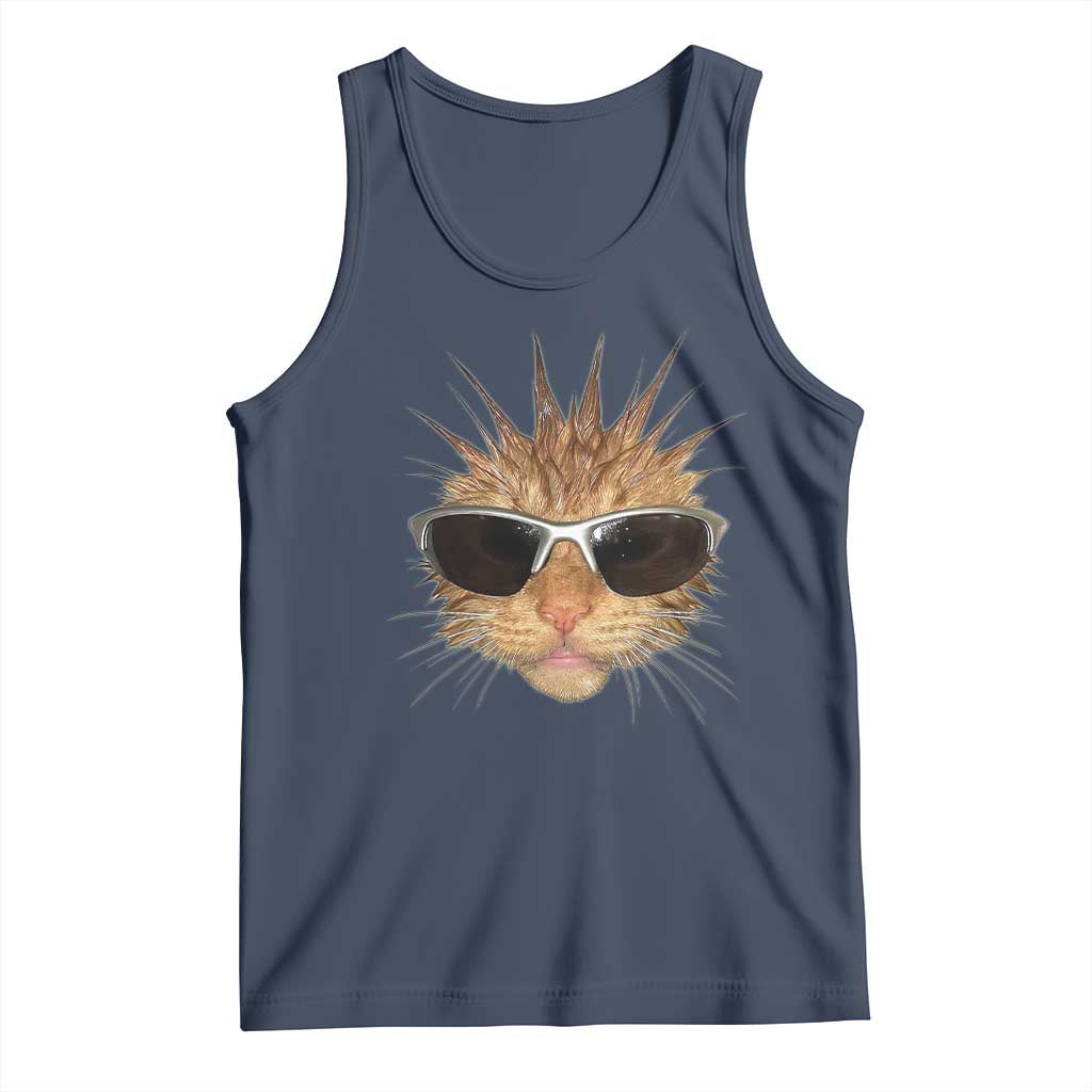Funny Y2k Retro Cat Meme Tank Top Vintage Cat Edgy Retro 90s Streetwear - Wonder Print Shop
