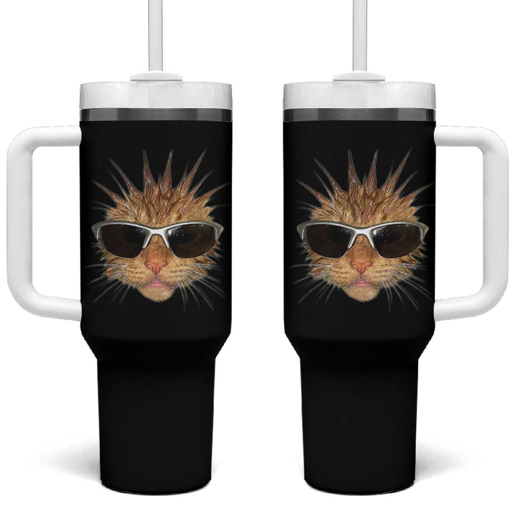 Funny Y2k Retro Cat Meme Tumbler With Handle Vintage Cat Edgy Retro 90s Streetwear - Wonder Print Shop