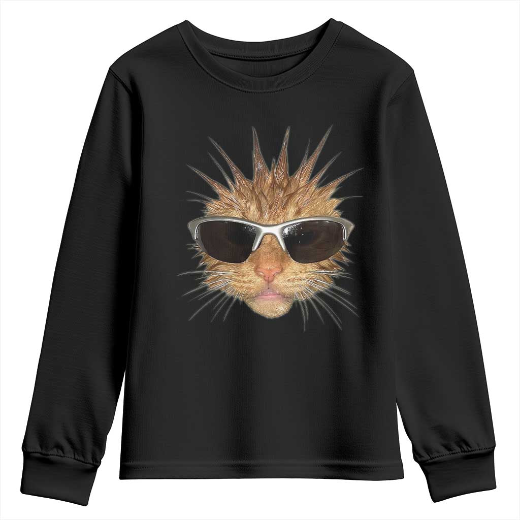 Funny Y2k Retro Cat Meme Youth Sweatshirt Vintage Cat Edgy Retro 90s Streetwear - Wonder Print Shop