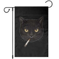 Smoking Cat Y2K Garden Flag Vintage Black Cat Edgy Retro 90s Grunge - Wonder Print Shop