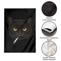 Smoking Cat Y2K Garden Flag Vintage Black Cat Edgy Retro 90s Grunge - Wonder Print Shop