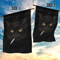 Smoking Cat Y2K Garden Flag Vintage Black Cat Edgy Retro 90s Grunge - Wonder Print Shop