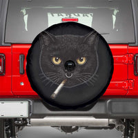 Smoking Cat Y2K Spare Tire Cover Vintage Black Cat Edgy Retro 90s Grunge - Wonder Print Shop