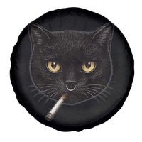 Smoking Cat Y2K Spare Tire Cover Vintage Black Cat Edgy Retro 90s Grunge - Wonder Print Shop