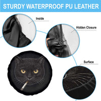 Smoking Cat Y2K Spare Tire Cover Vintage Black Cat Edgy Retro 90s Grunge - Wonder Print Shop