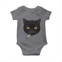Smoking Cat Y2K Baby Onesie Vintage Black Cat Edgy Retro 90s Grunge - Wonder Print Shop