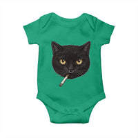 Smoking Cat Y2K Baby Onesie Vintage Black Cat Edgy Retro 90s Grunge - Wonder Print Shop