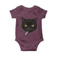 Smoking Cat Y2K Baby Onesie Vintage Black Cat Edgy Retro 90s Grunge - Wonder Print Shop