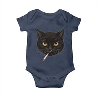Smoking Cat Y2K Baby Onesie Vintage Black Cat Edgy Retro 90s Grunge - Wonder Print Shop