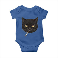 Smoking Cat Y2K Baby Onesie Vintage Black Cat Edgy Retro 90s Grunge - Wonder Print Shop