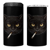 Smoking Cat Y2K 4 in 1 Can Cooler Tumbler Vintage Black Cat Edgy Retro 90s Grunge - Wonder Print Shop
