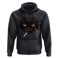 Smoking Cat Y2K Hoodie Vintage Black Cat Edgy Retro 90s Grunge - Wonder Print Shop