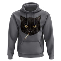 Smoking Cat Y2K Hoodie Vintage Black Cat Edgy Retro 90s Grunge - Wonder Print Shop